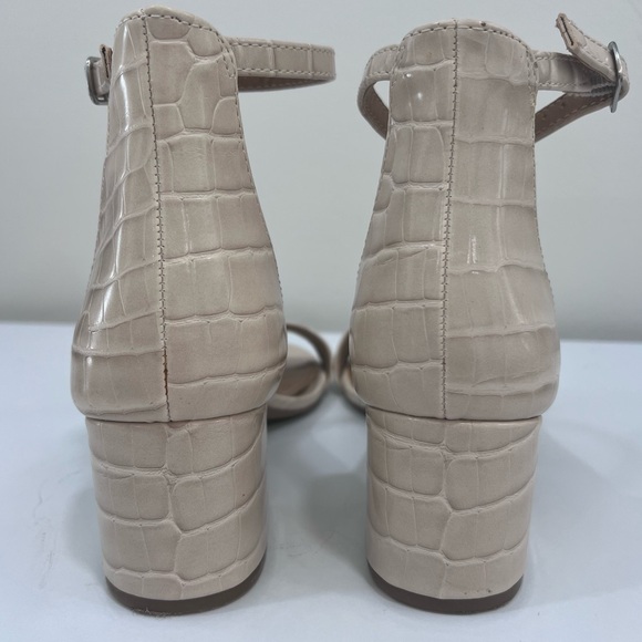 Steve Madden Irenee Open Toe Heeled Sandals, Croc Bone/Cream Block Heel, 8.5 - Picture 4 of 9